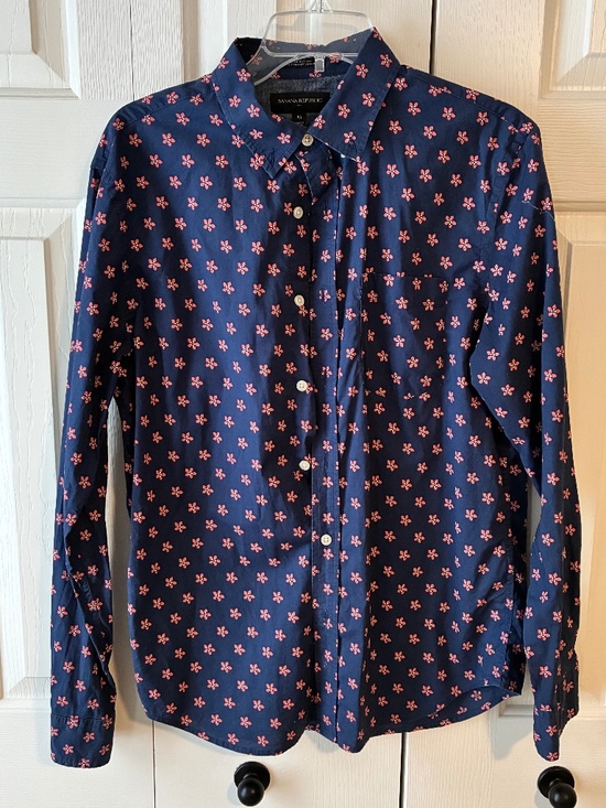 Banana Republic Other - Banana Republic Slim Fit Blue Floral Button-Down Shirt - Men's M